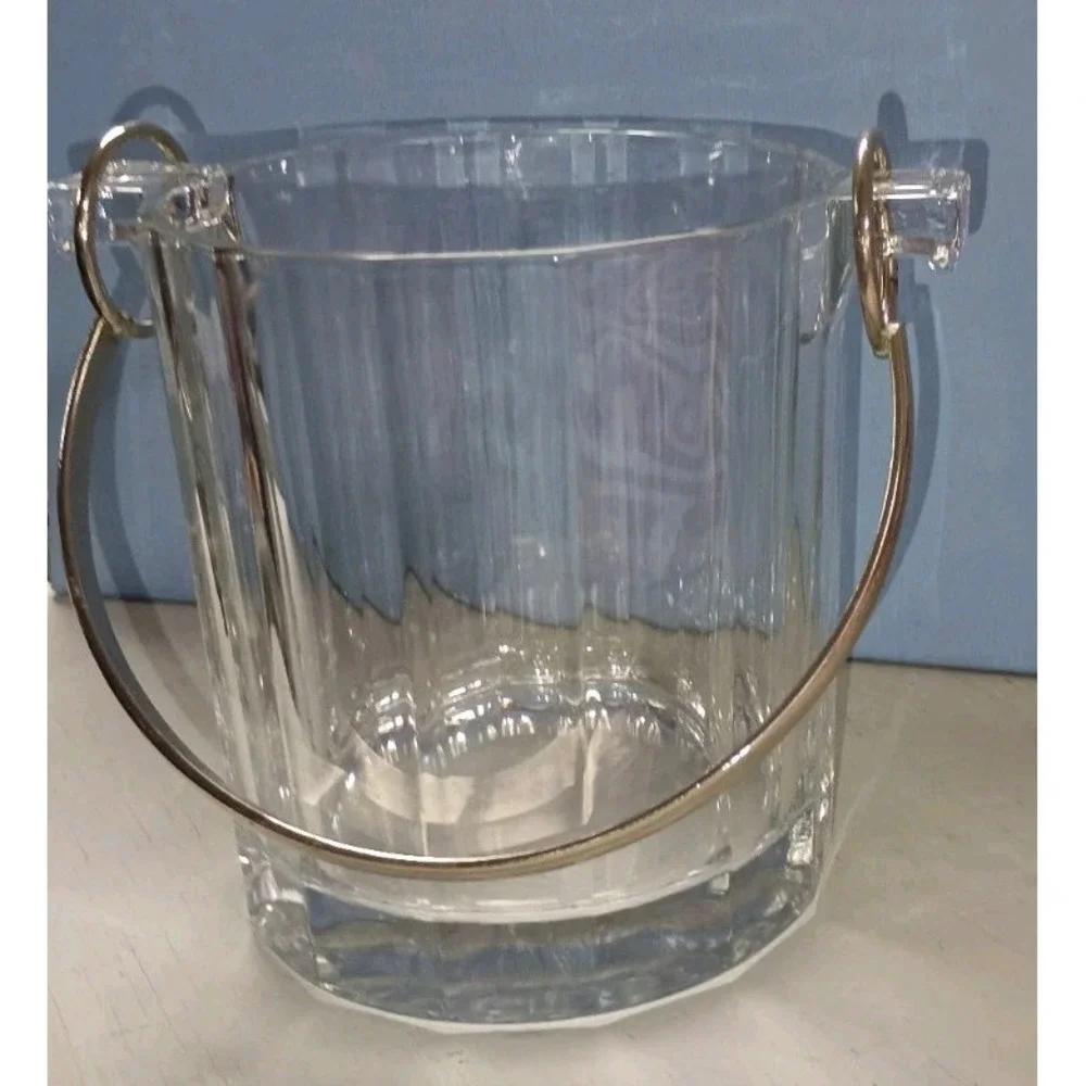 Vintage Italian Mid Century Modern Crystal Ice Bucket